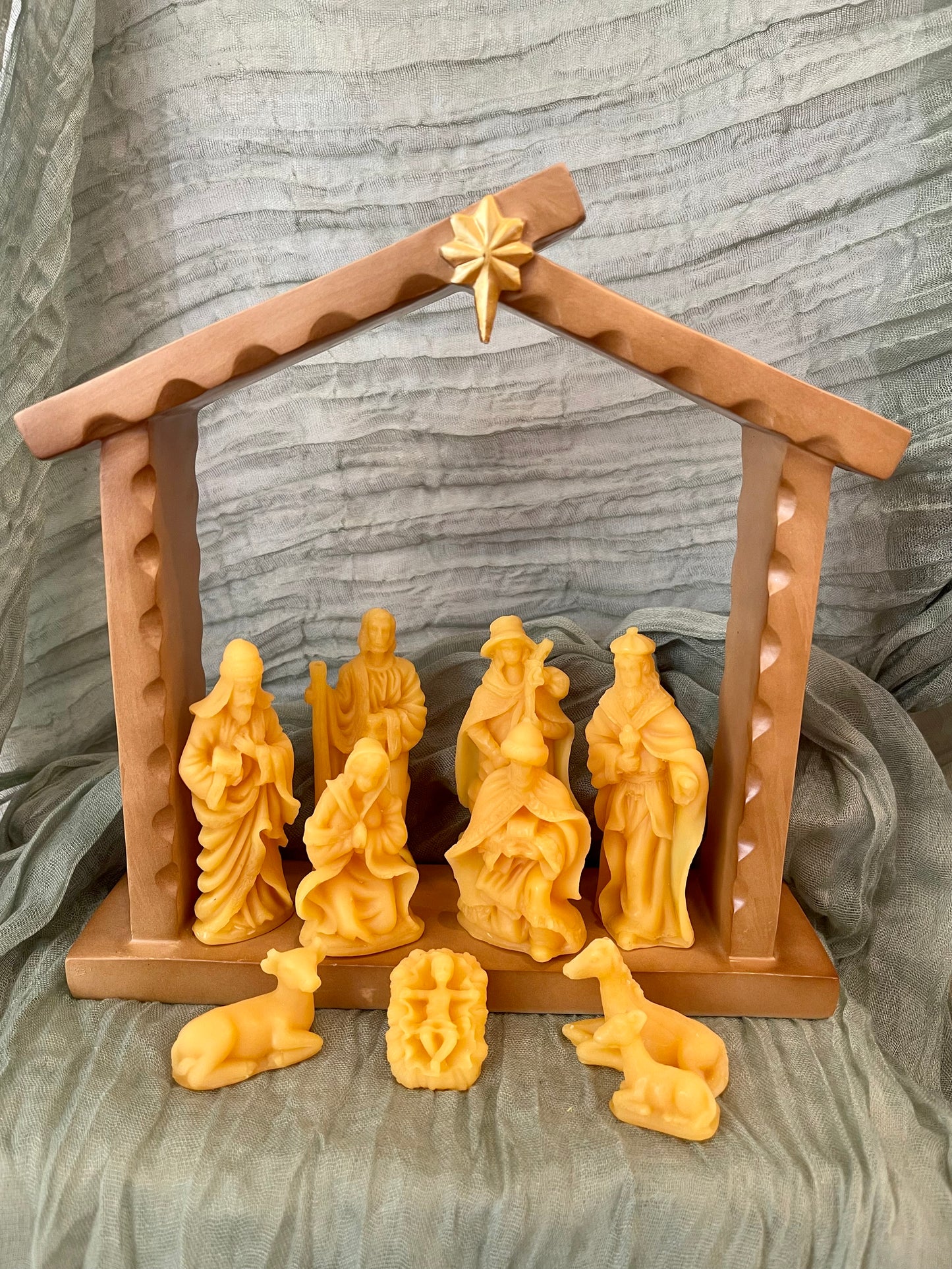 Beeswax Nativity Scene