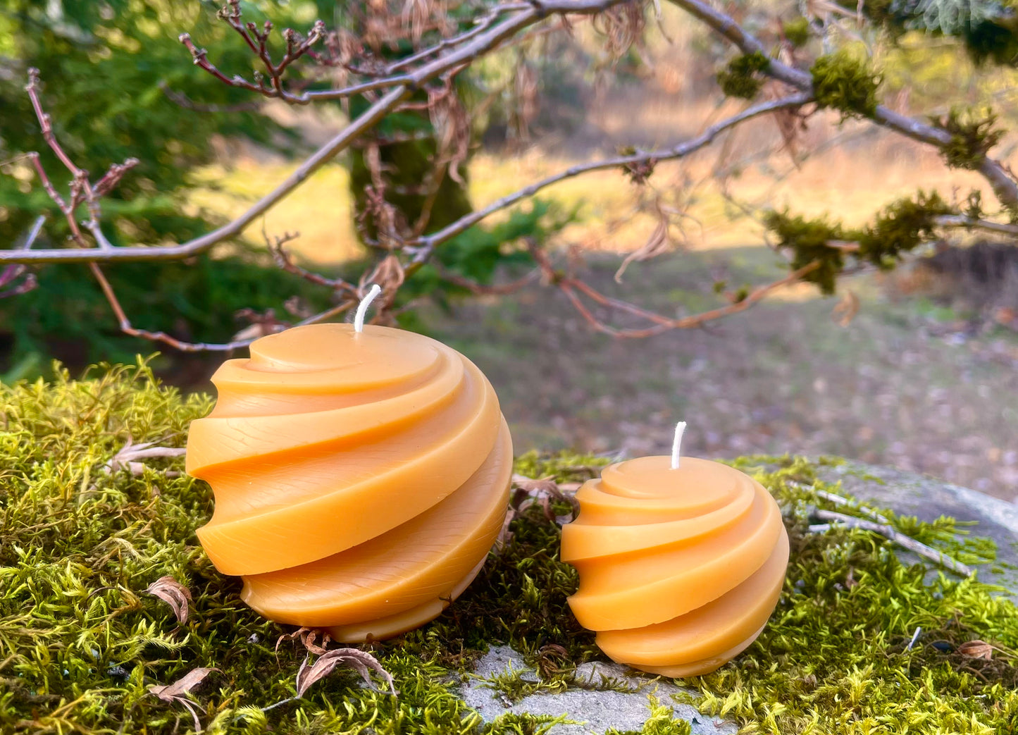 Spiral Ball Candle Duo