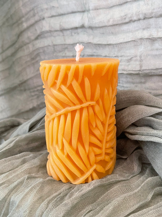 Leaves Pillar Candle